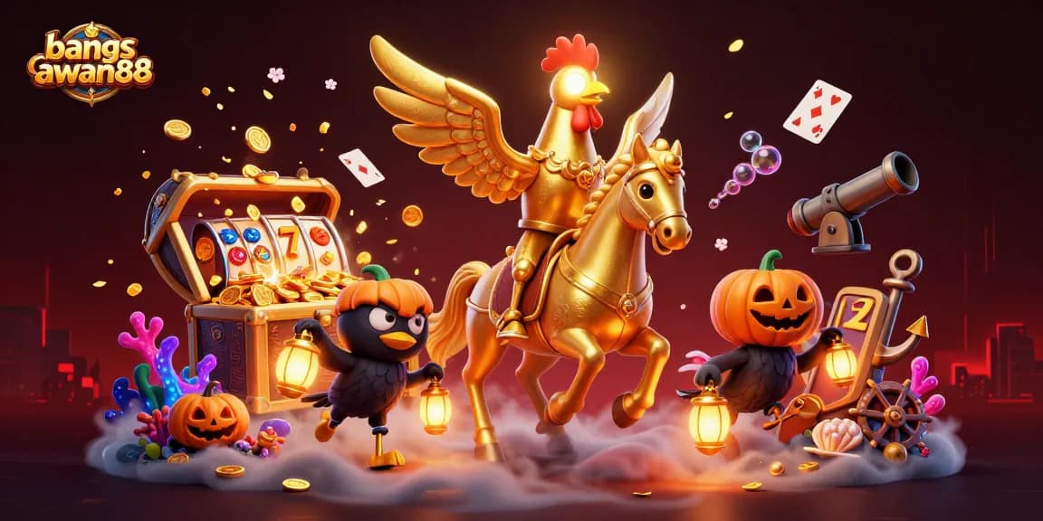Experience the thrilling adventures of bangsawan88 in a vibrant casino scene with captivating characters.