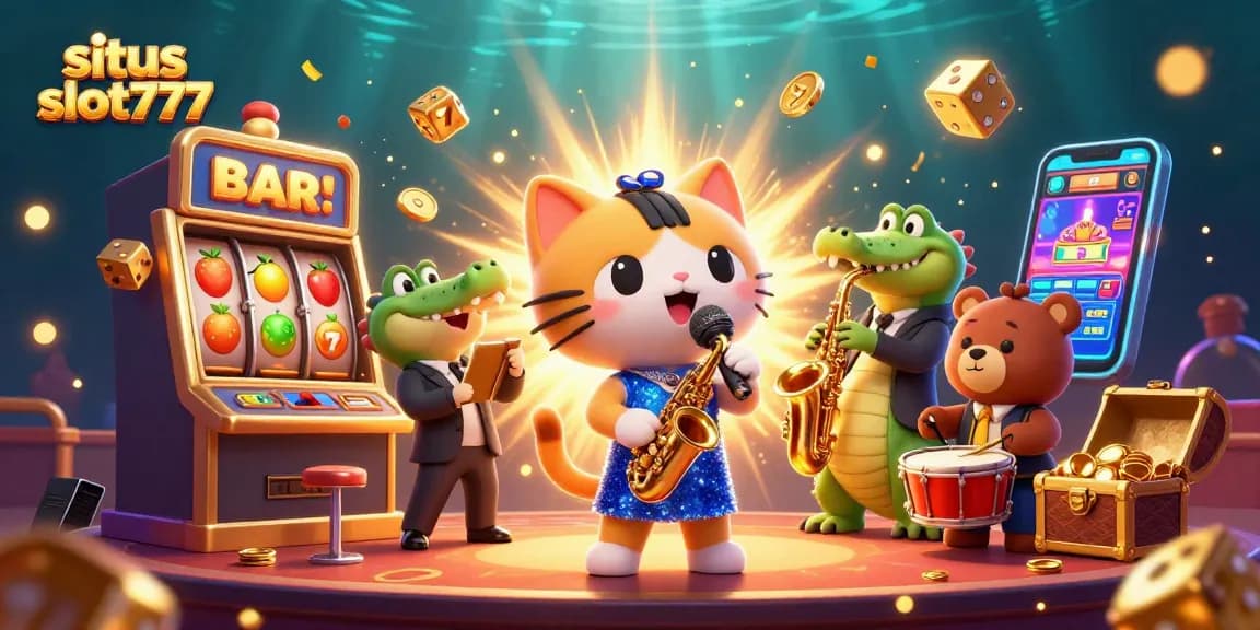 Situs slot777 wins big with exciting slots and jackpot explosion in vibrant 3D casino illustration.