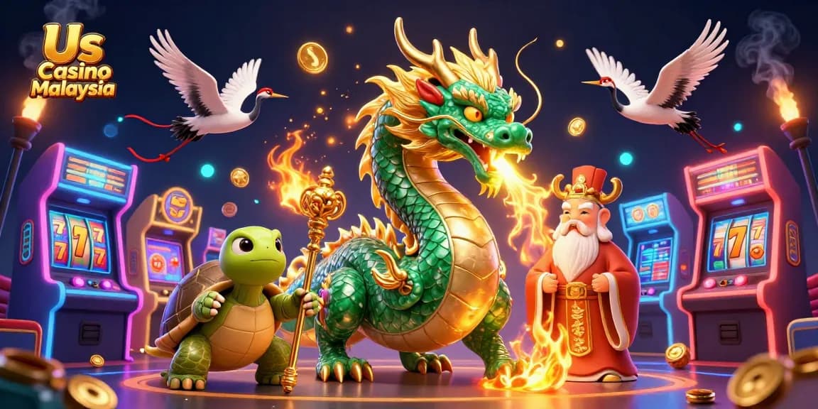 Engage with the thrilling world of Us Casino Malaysia, featuring rich casino elements and vibrant characters.