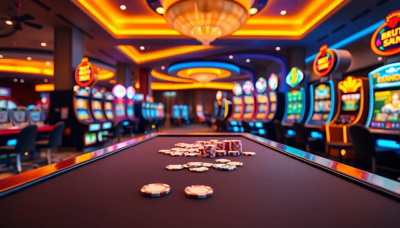 In einem Casino von casinospielen.de erleben Spieler ein aufregendes Spiel mit modernen Tischen und Maschinen.