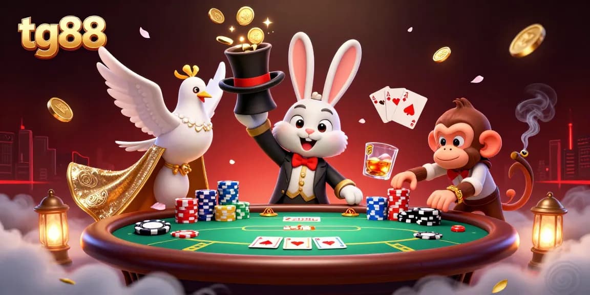 Experience thrilling wins at tg88 with a charismatic magician rabbit and exciting poker chip action.