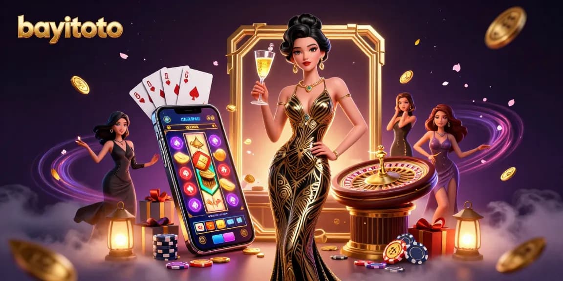 Experience the excitement of bayitoto with vibrant casino elements and glamorous scenes of gameplay.