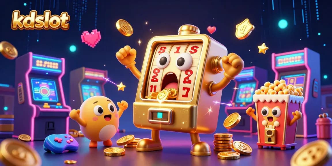 Experience the excitement of kdslot as video game-inspired slot machines celebrate jackpot wins amidst vibrant gaming elements.