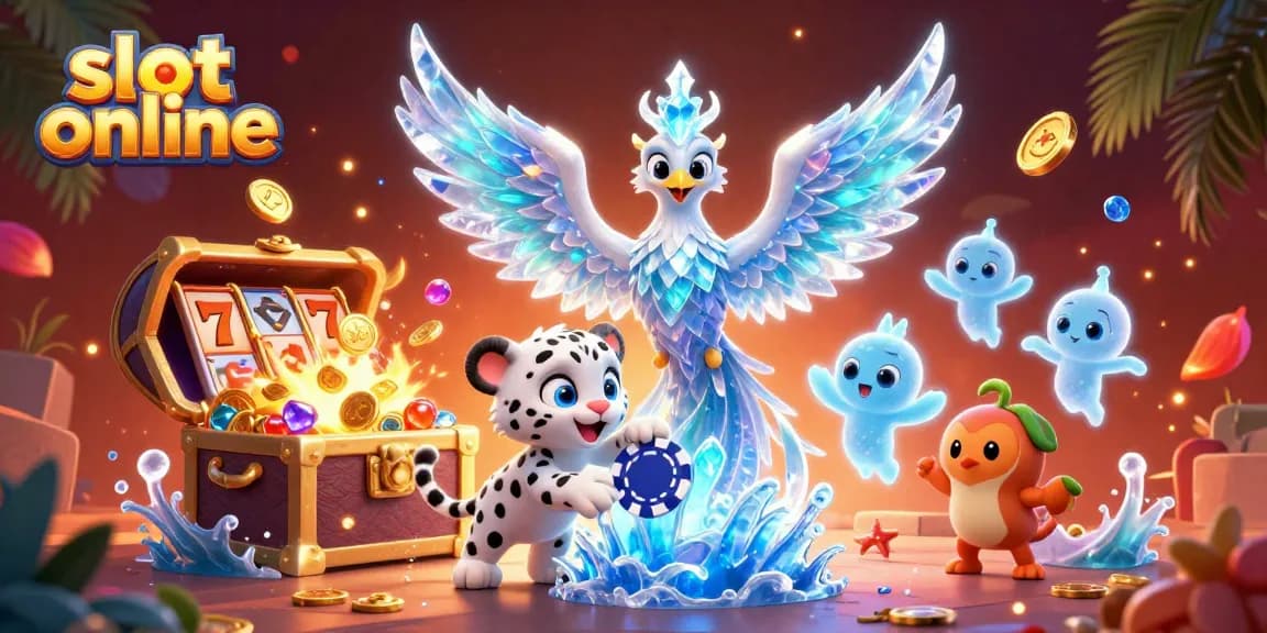 Mainkan slot online dengan animasi karakter menawan yang penuh kegembiraan dalam suasana kasino digital.