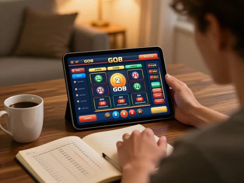 Experience responsible gaming by đăng ký go8 at home on tablet, enjoying a cozy online casino session.