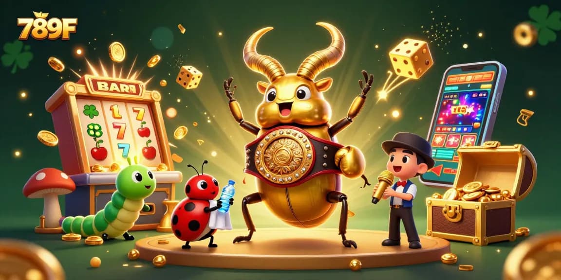 Experience exciting gameplay at 789F with a dynamic online casino scene featuring engaging characters and thrilling symbols.