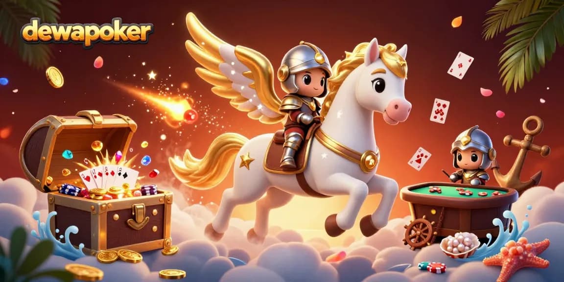 Dewapoker players experience thrilling poker action surrounded by vibrant gaming elements and treasures.