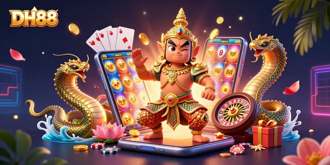 DH88 players spin vibrant slot games while enjoying thrilling casino experiences.