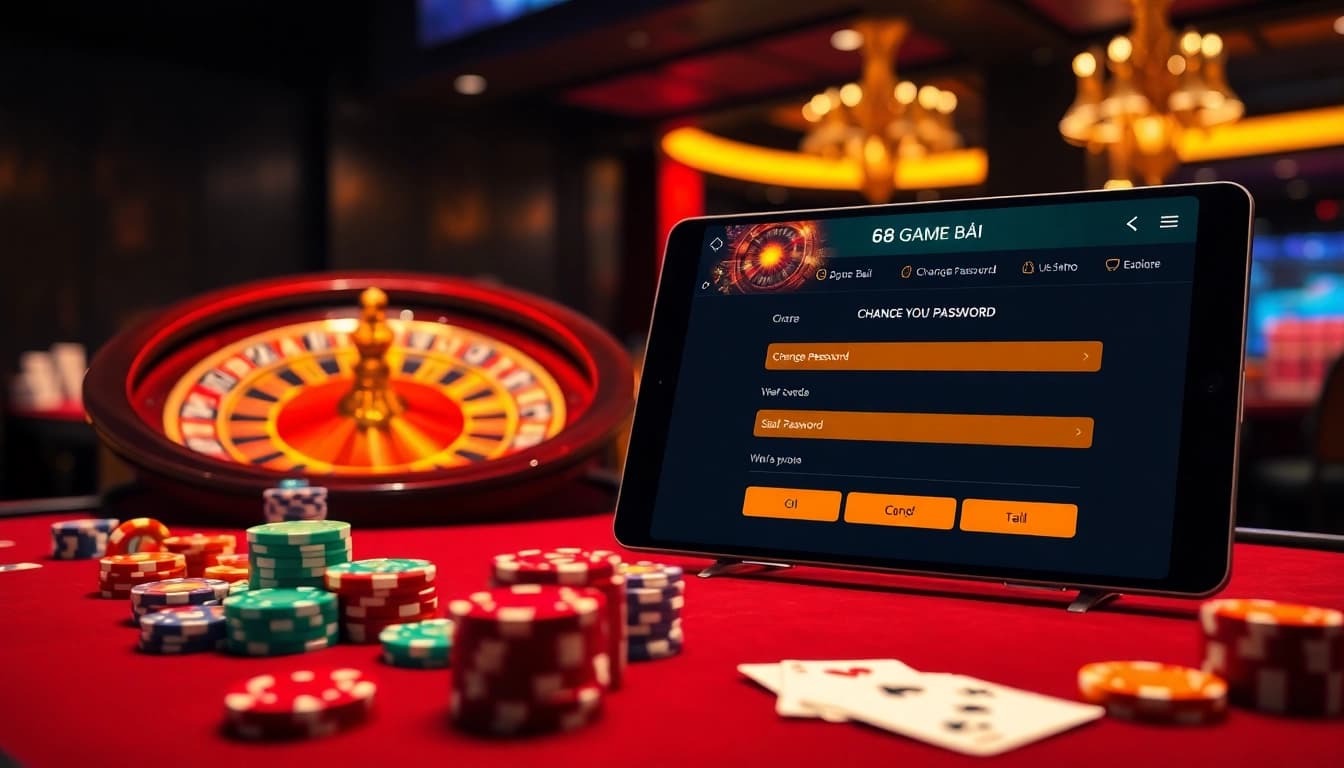 Hướng dẫn đổi mật khẩu 68 game bài with vibrant casino imagery showcasing gaming excitement.