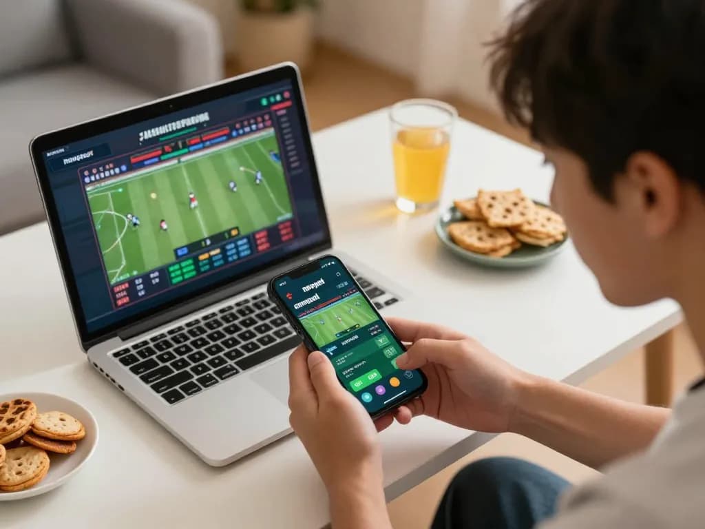 Bet on nowgoal live scores using a smartphone while comfortably relaxing at home, enhancing sports betting experience.