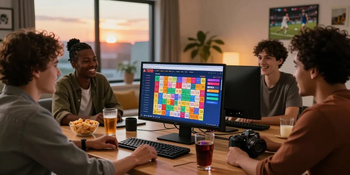 Exciting Toto online gambling experience with friends enjoying betting at home.
