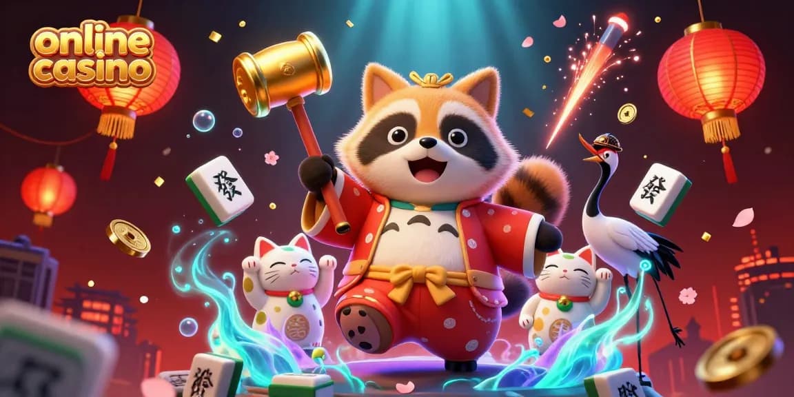 Experience the excitement of online casino gaming with festive characters and vibrant elements in 3D.