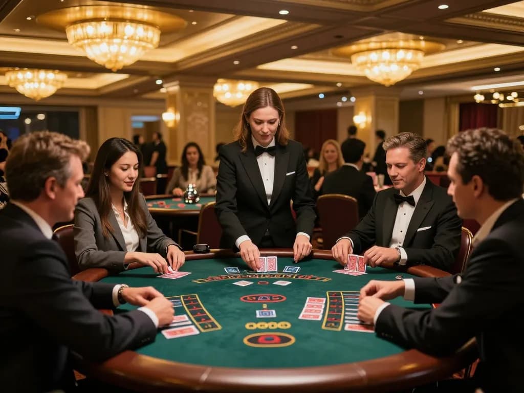 Exciting table action at a reputable casino showcasing the dynamic atmosphere of nhà cái uy tín.
