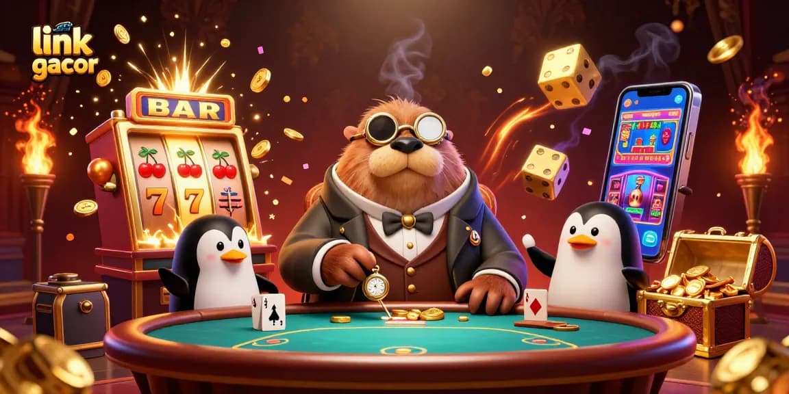 Experience the excitement of link slot gacor as a jolly walrus and friends play at an underwater casino.