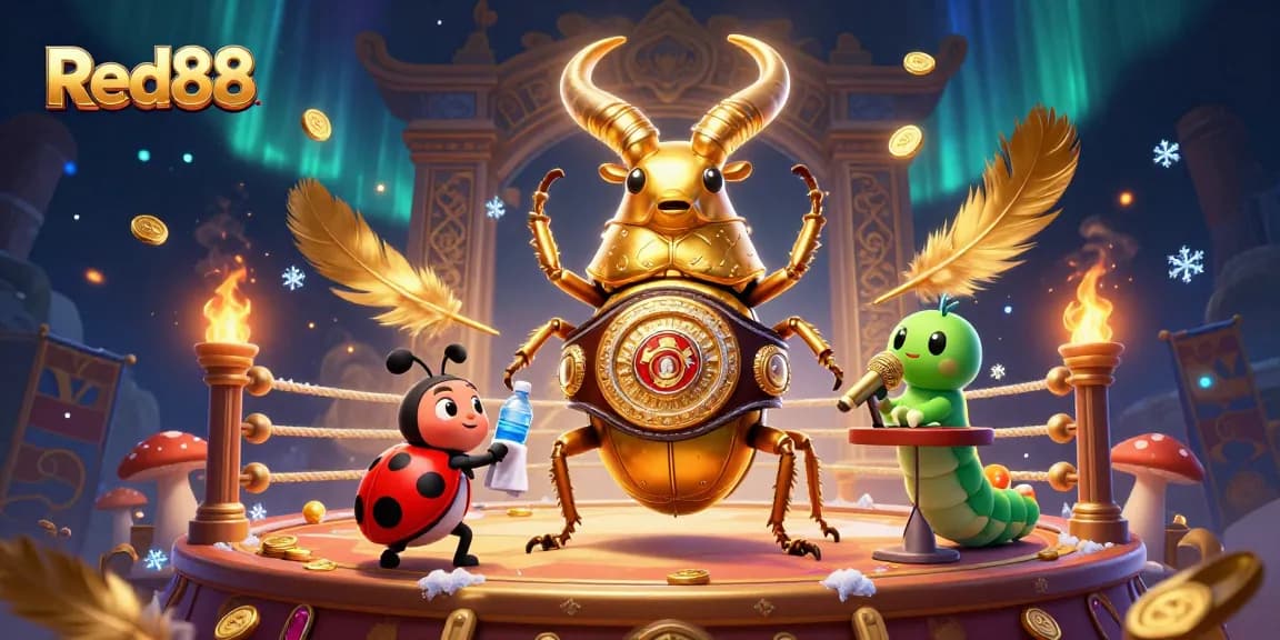 Experience thrilling betting action with Red88 in this vibrant 3D casino scene.