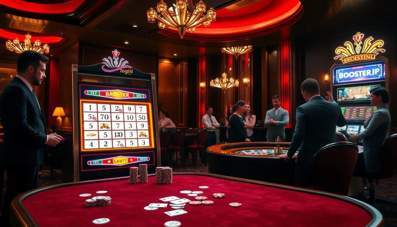Experience the thrill of gambling with Boosterjp's vibrant slot machine and exciting casino atmosphere.