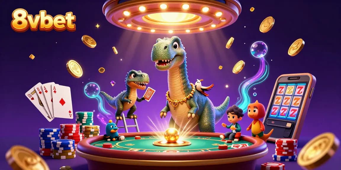 Engage with 8vbet's lively casino scene featuring exciting gaming elements and charismatic characters.