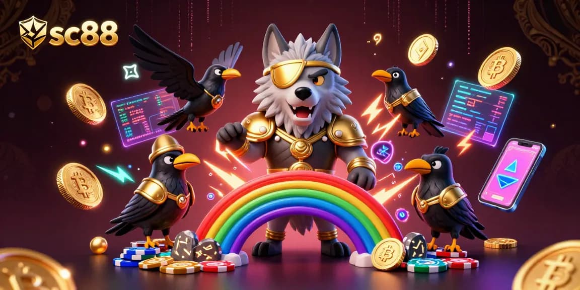 Experience thrilling gameplay with sc88 in this vibrant casino-themed digital illustration.