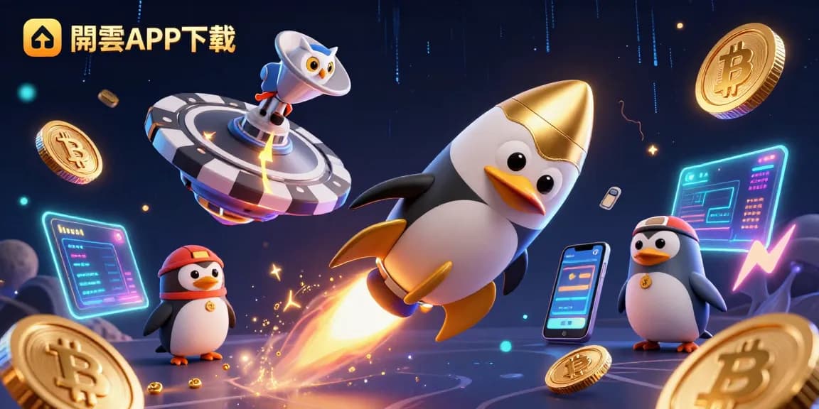 利用开云APP下载，体验独特的3D卡通在线博彩空间场景，金色企鹅与加密货币元素相结合。