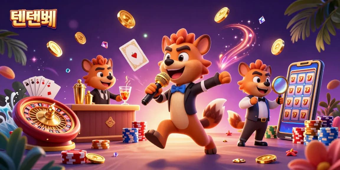 Experience 텐텐벳 like never before with vibrant casino elements in a dynamic 3D casino scene.