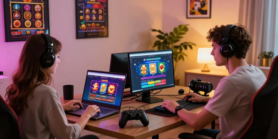 Exciting online gaming setup highlighting credit card casinos with vibrant graphics and cozy atmosphere.