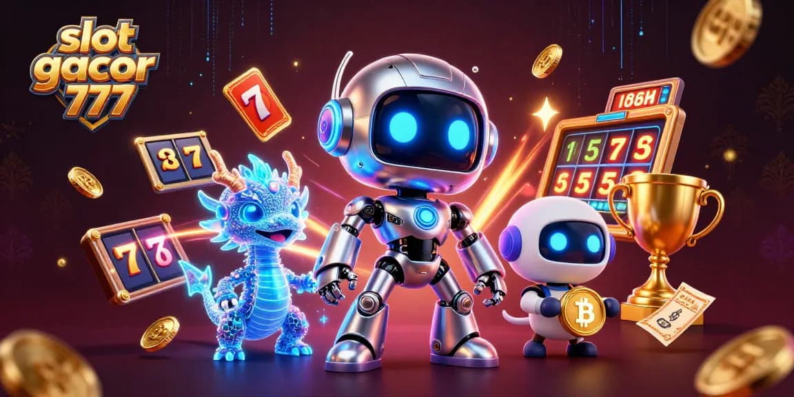 Spin and win with slot gacor 777 featuring vibrant 3D casino elements and characters.