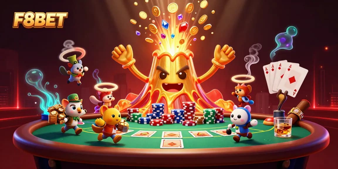 Experience the thrill of F8BET with an erupting volcano of riches and poker excitement.