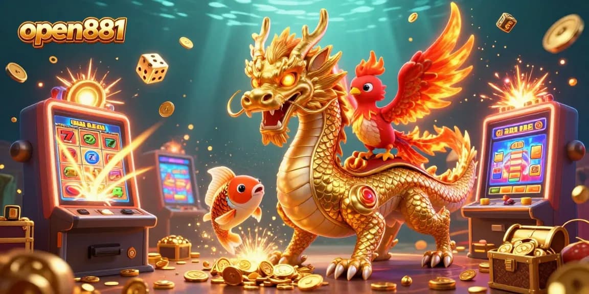 Win big at open881 with our 3D casino spectacular featuring a golden dragon, rich rewards, and vibrant gameplay.