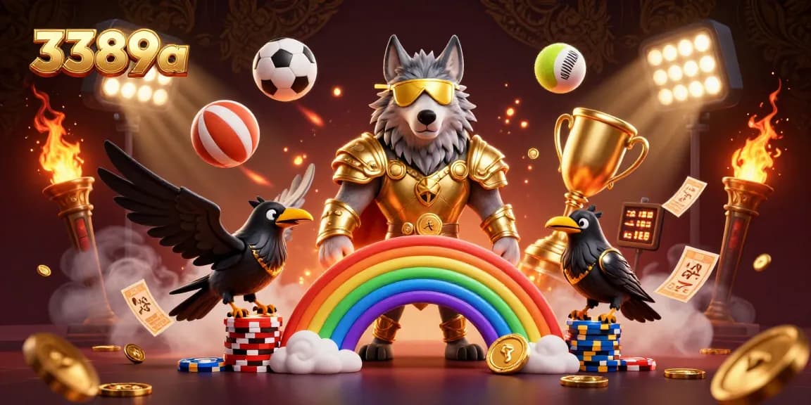 Experience thrilling sports betting action at 3389a with dynamic characters and vibrant casino elements.