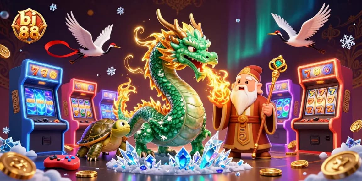 Experience thrilling gaming at bj 88 with dynamic 3D casino imagery featuring luck and strategy elements.