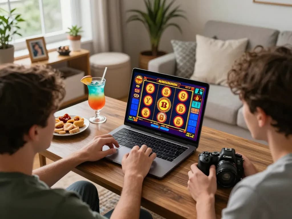 Exploring slot gacor online game during an enjoyable home gaming session with friends.