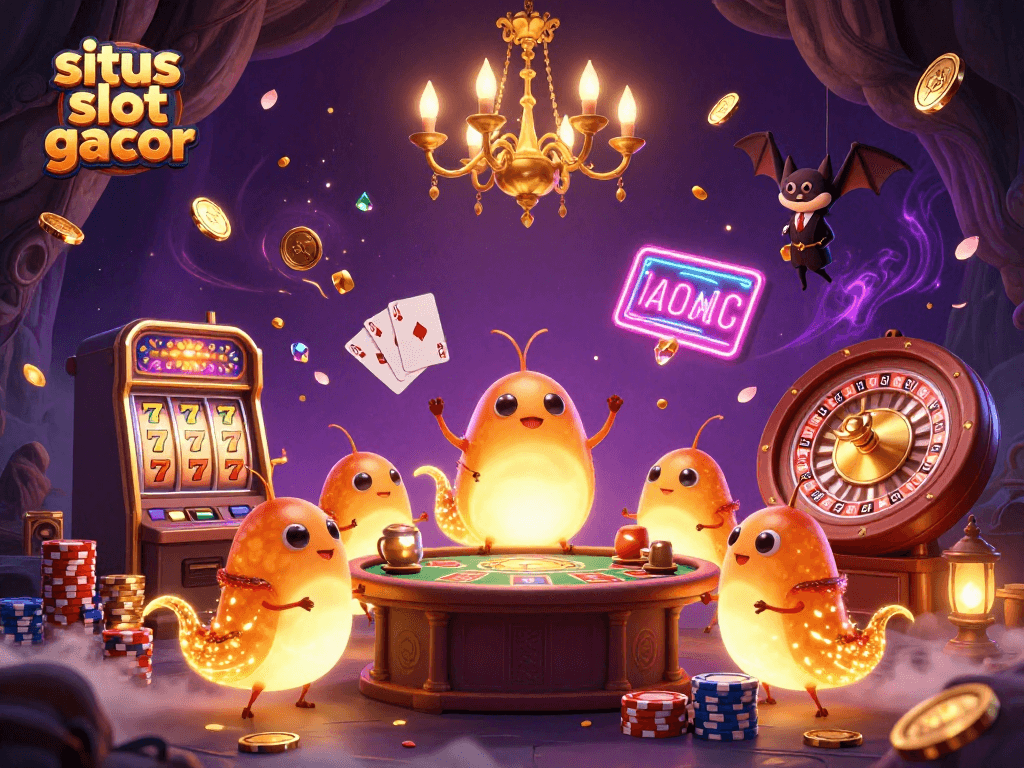 Experience the enchanting situs slot gacor with glowing glowworms and magical casino elements.