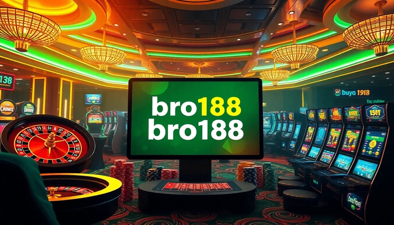 Players winning on exciting games at bro138 online casino, showcasing vibrant screens and casino elements.