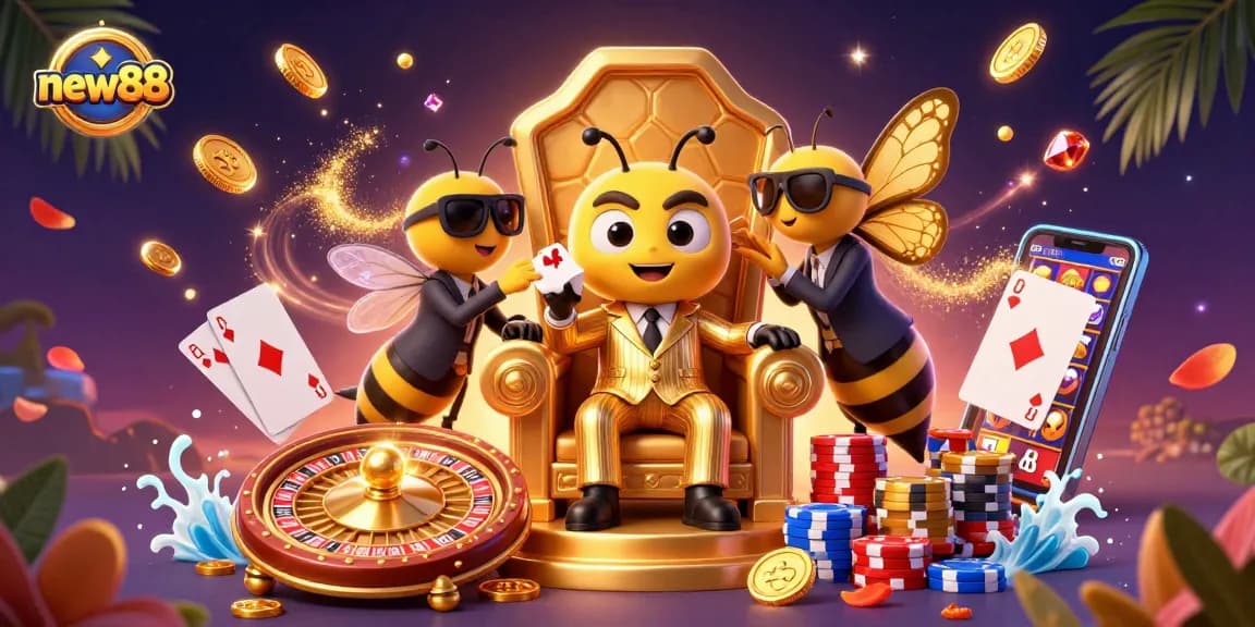 Experience thrilling gameplay at new88 with casino characters and vibrant gaming elements.