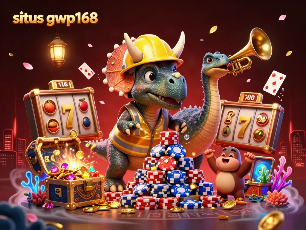 Triceratops dan parasaurolophus merayakan kemenangan di situs gwp168 dengan elemen kasino berkelimpahan.