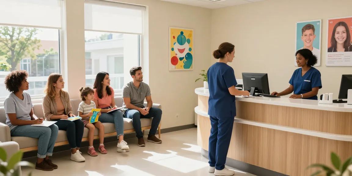 A welcoming dental clinic scene where patients can view it now and discover the best dentists in their area.