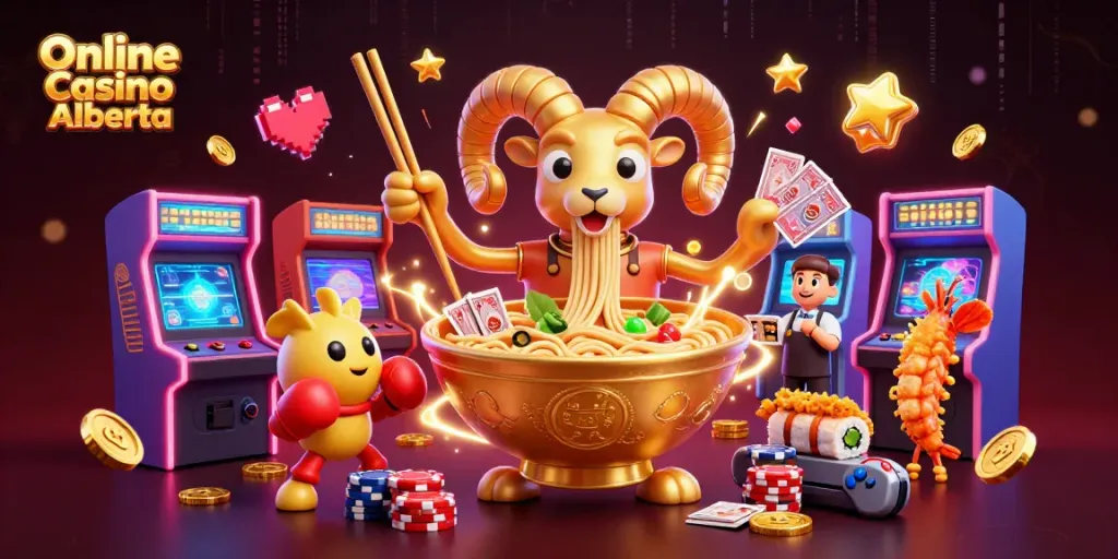 Experience the fun of Online Casino Alberta with colorful 3D characters and gaming elements!
