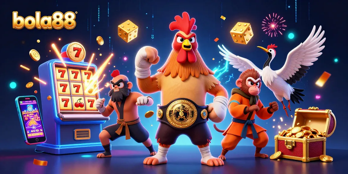 Bola88 brings excitement with vibrant 3D casino scenes featuring dynamic characters and game elements.