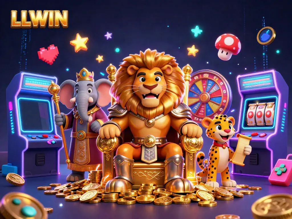 Experience the thrill of LLWIN with vibrant 3D casino elements and charismatic characters.