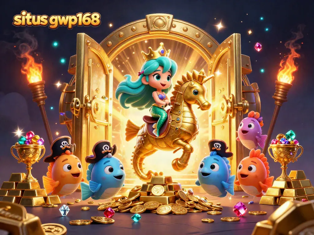 Jelajahi situs gwp168 dengan gameplay menarik, didukung oleh karakter kartun menawan di dunia bawah laut.