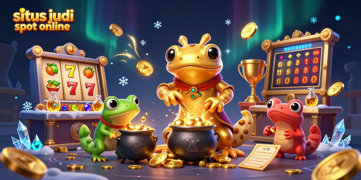 Visualisasikan pengalaman bermain situs judi slot online dengan simbol slot dan koin emas yang dinamis.