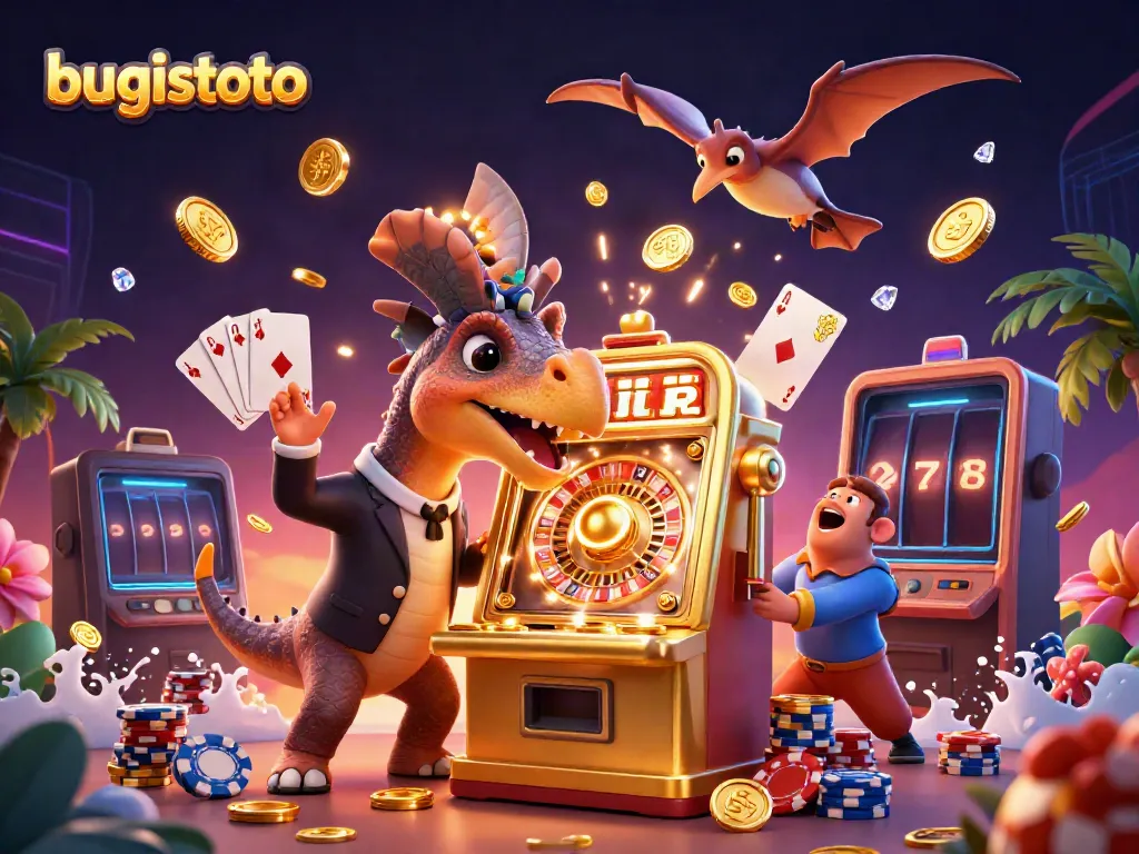 Experience bugistoto excitement with a pachycephalosaurus winning a jackpot!