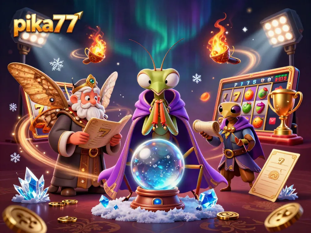 Experience thrilling gameplay at pika77, featuring an interactive and lively casino scene with vibrant slot elements.