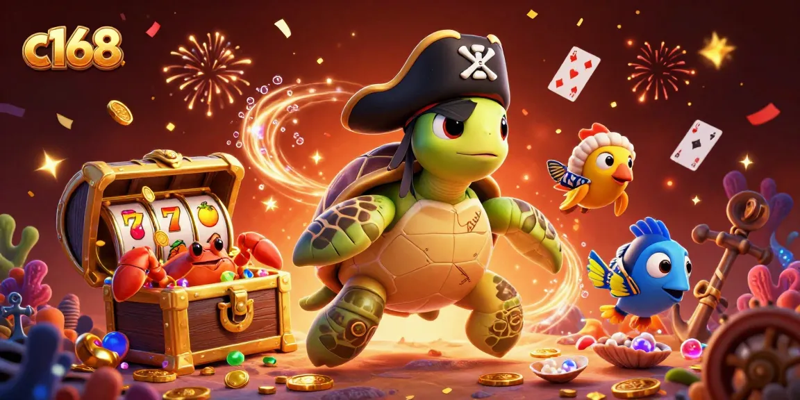 Join the exciting c168 online casino adventure with treasure chests and vivid gaming elements!