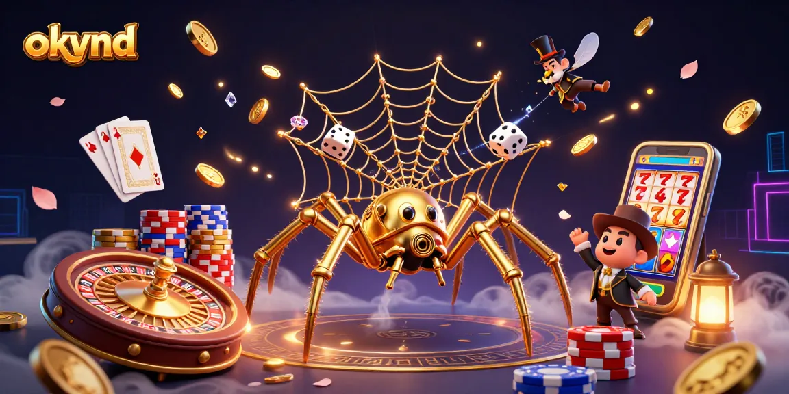 Engage with okvnd at the casino with a dynamic scene featuring vibrant gaming elements.