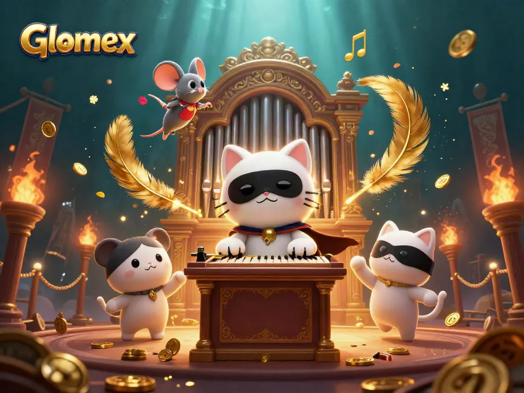 Glomex engages players with a dynamic casino illustration featuring captivating characters.