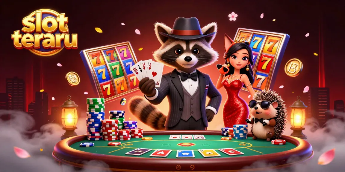Experience the excitement of slot terbaru with animated characters in a vibrant casino scene.