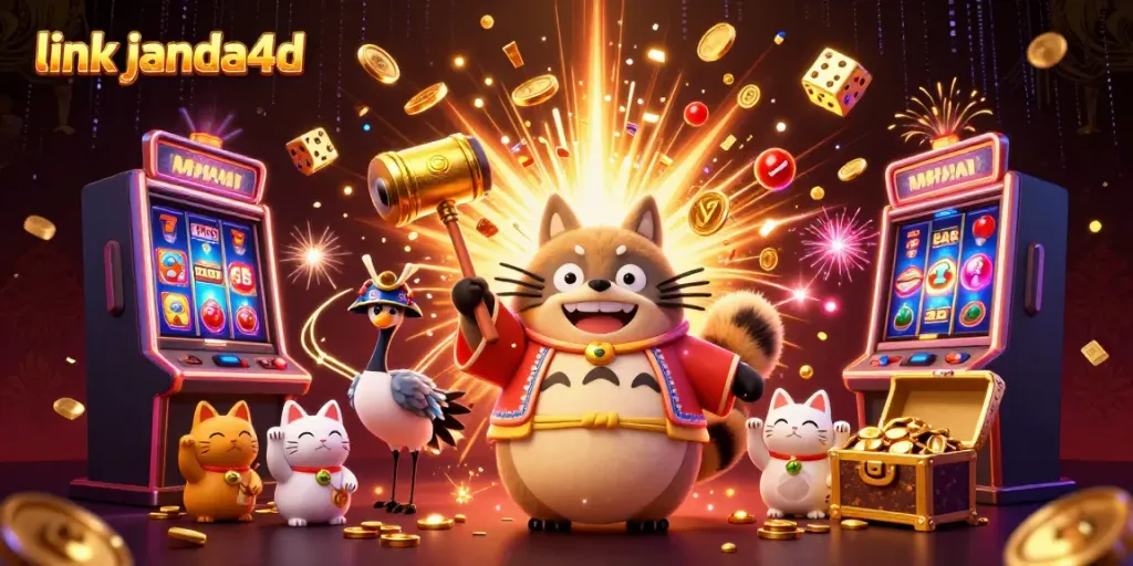 Menangkan jackpot dengan link janda4d dalam ilustrasi kasino digital penuh warna ini.