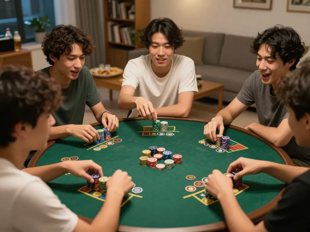Xóc đĩa game session with friends, coins visible and excitement in the air