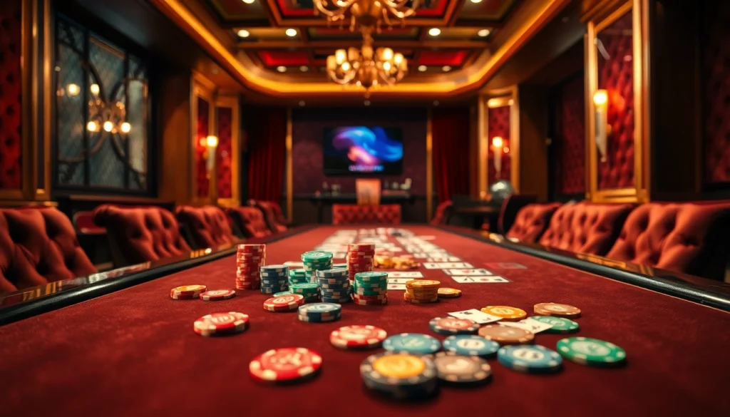 Engaging casino scene with vibrant chips inviting players to the table.